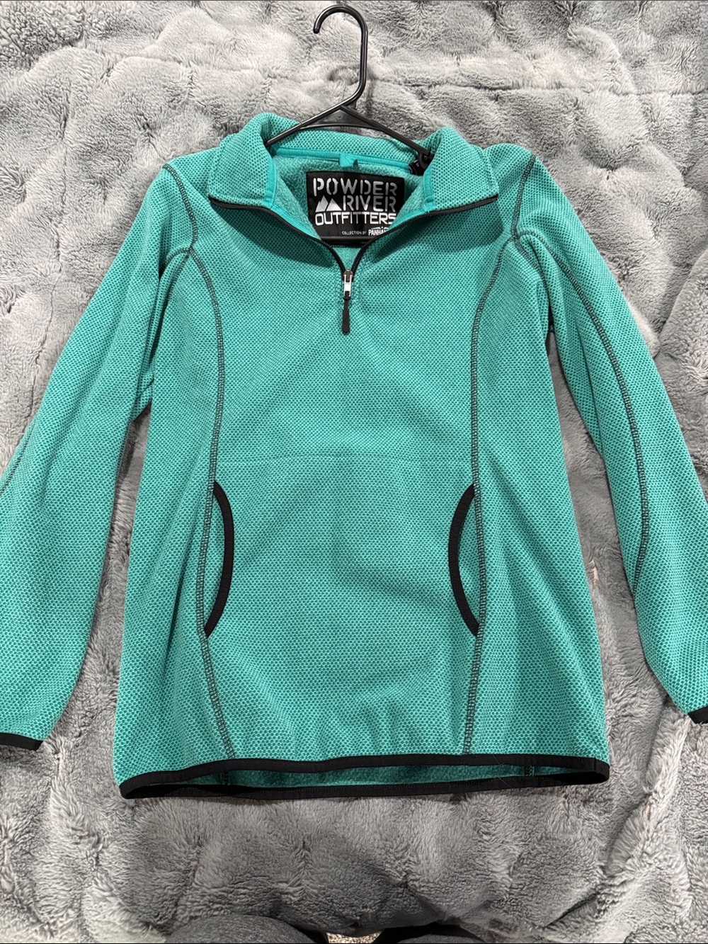 Powder River Outfitters Women's Teal Half-Zip Pullover Hoodie